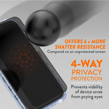 EFM Privacy Glass Screen Armour For iPhone 15 Pro - Black Transparent